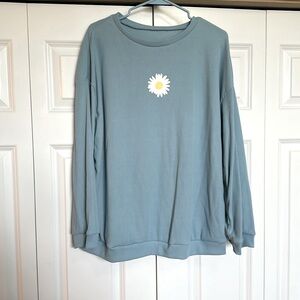 Light weight, light blue crew neck.